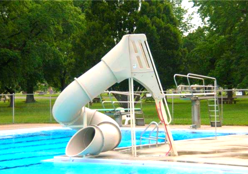 small outdoor custom baker pool slide