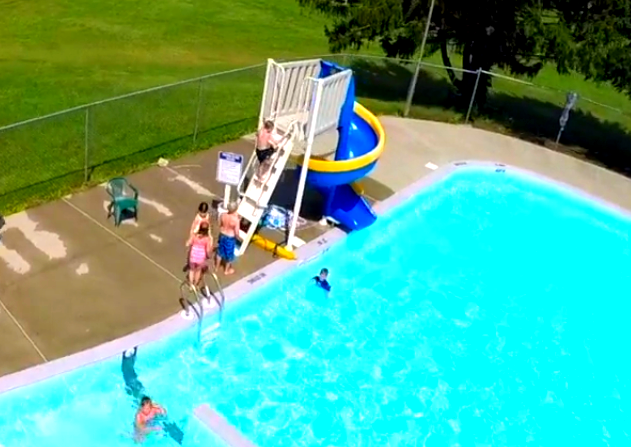 pool slide aqua deluxe