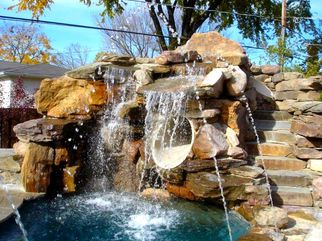 commercial pool slide waterfall