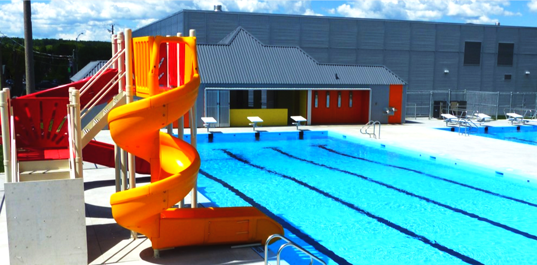 yellow mariner outdoor pool slide