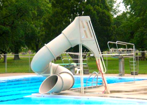 Commercial Pool Slide Outdoors Baker